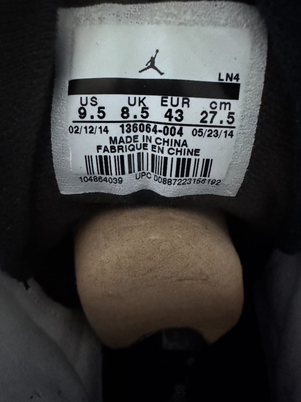 2014 Nike Air Jordan 3 Retro Wolf Grey Silver Black White 136064-004 Men's 9.5